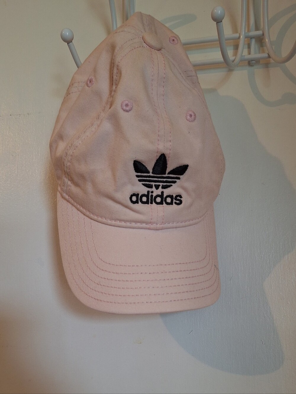 adidas Pink Trefoil Baseball Cap with Black Logo